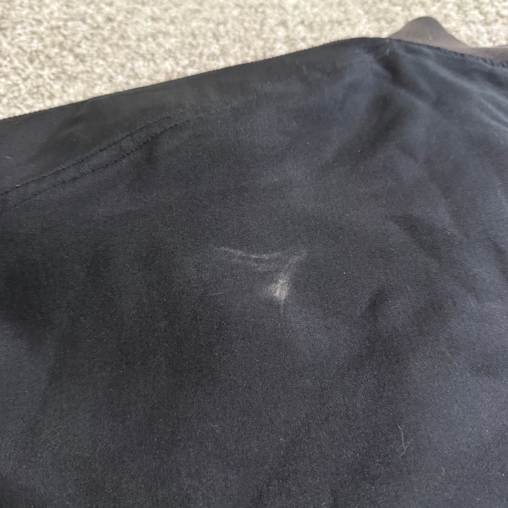 Vintage Black Silk Bomber Jacket Men's Large Zip Front Ribbed Cuffs Roevelle - Picture 11 of 12